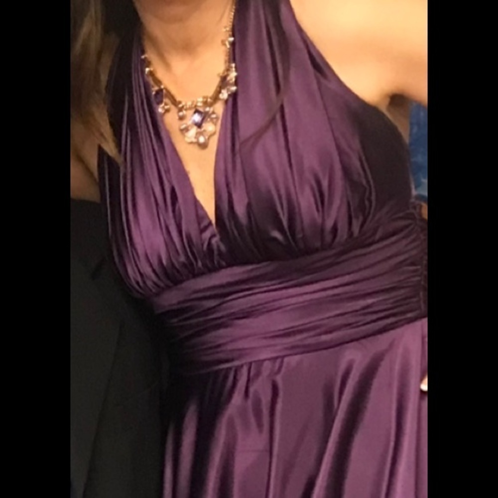 Elegant Purple Backless Dress